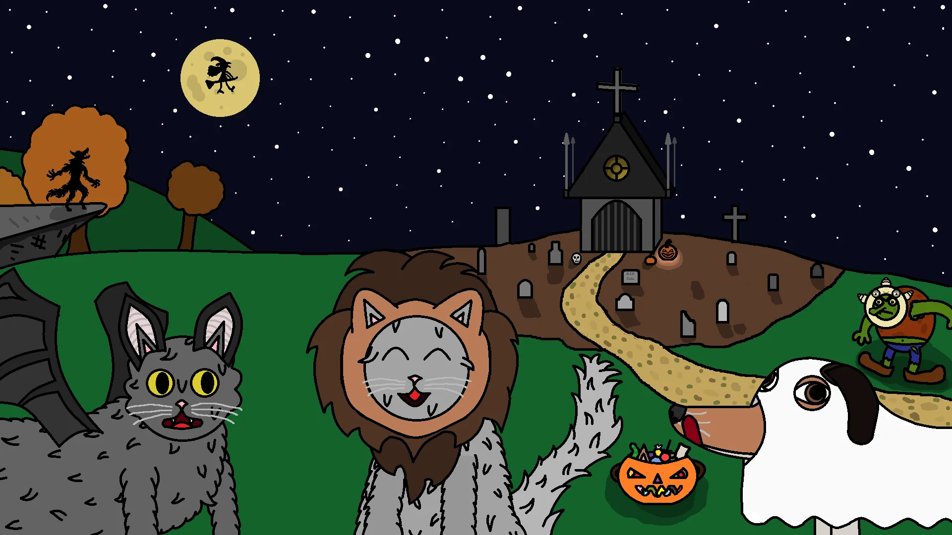 Halloween-natt, målad av LoomBoom